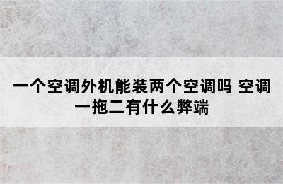 一个空调外机能装两个空调吗 空调一拖二有什么弊端